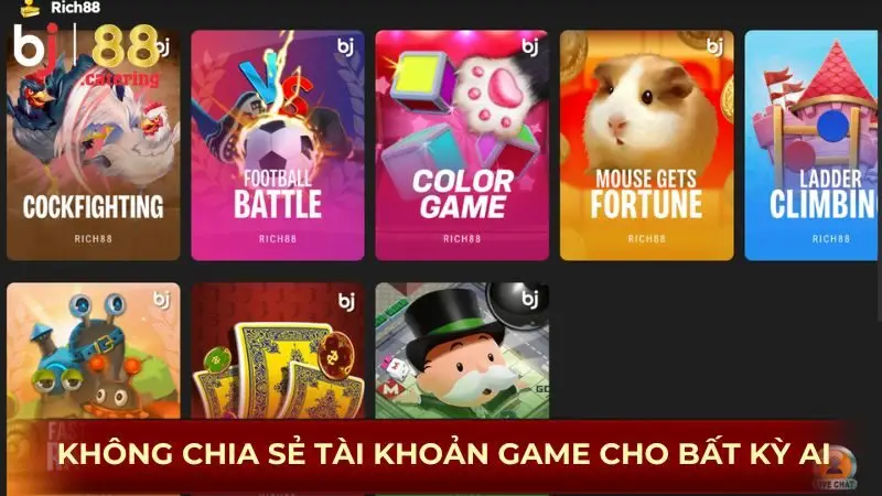 Không chia sẻ tài khoản game cho bất kỳ ai dù là người thân